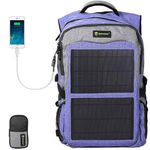 SUNKINGDOM Laptop Backpack USB Charging Port Durable Waterproof Mutiple Function Solar Backpack for Camping Hiking